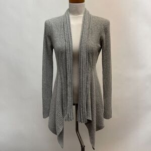 Mercer & Madison Women's Cardigan Sweater Medium Light Gray Angora Blend LS